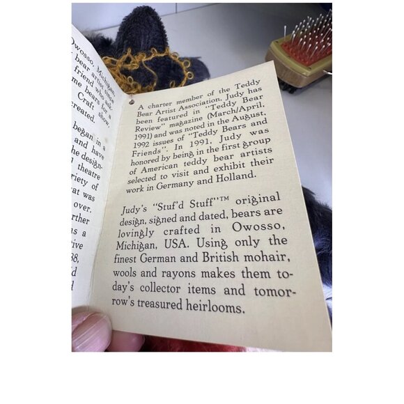 Vtg 9Os Judy Senk Artist Bear Star Collectible English Mohair jointed Teddy Bear - Picture 4 of 15